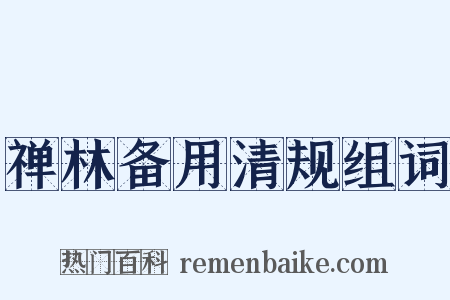 禅林备用清规组词是什么意思的图片